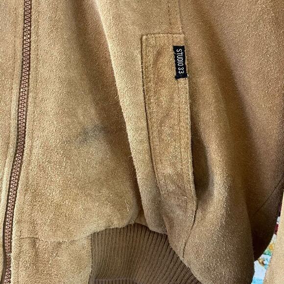 Vintage Studio 33 Leather Acrylic Pile Lined Hooded Coat Western Size XL - Picture 3 of 7